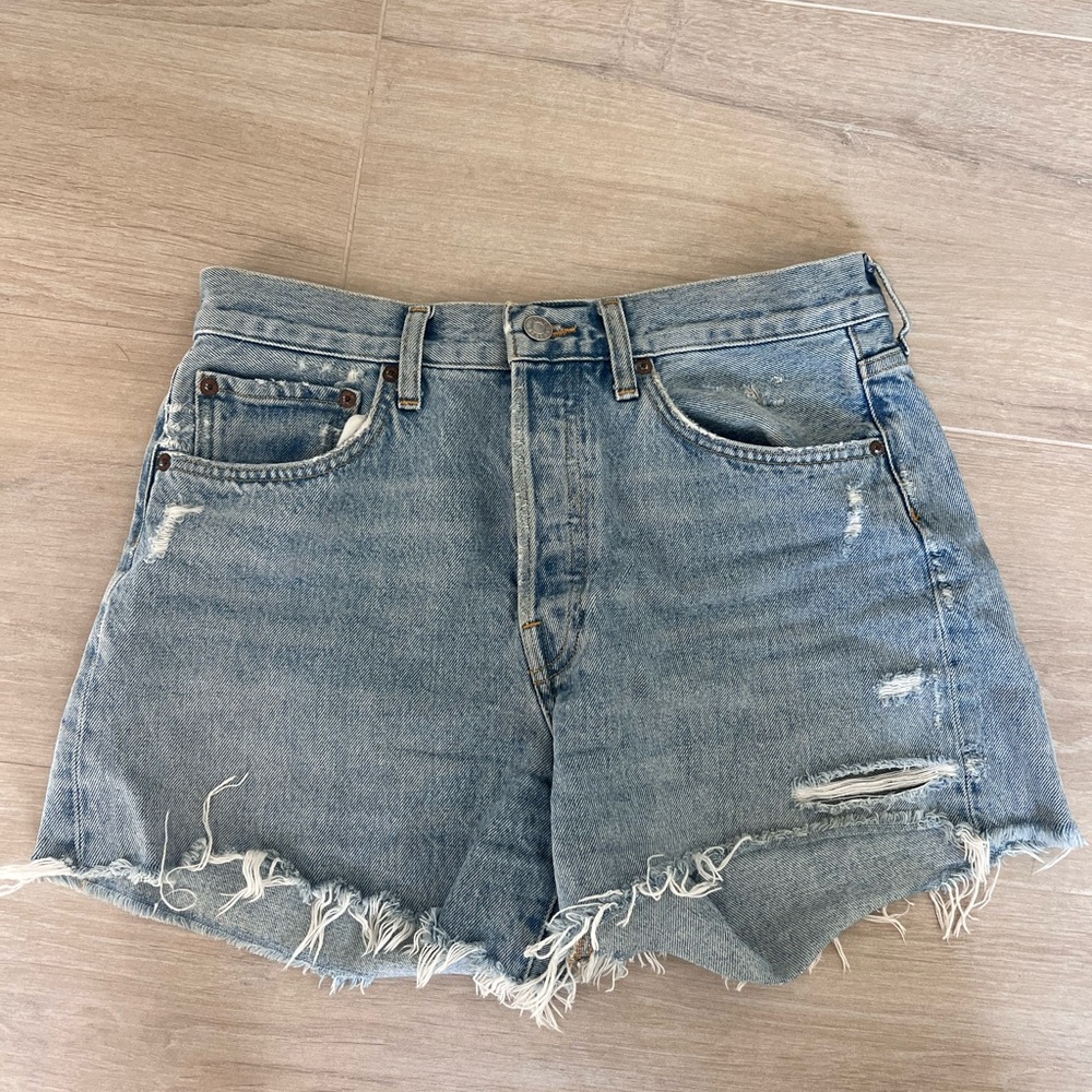 Agolde Parker Long Cutoff Shorts